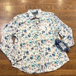 Robert Graham NWT Sumter Classic Fit Floral Long Sleeve Shirt, stretch, XL